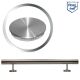 Stainless steel balustrade handrail V2A grain 240 ground 60 cm (600mm) straight end cap - 2 holders undivided