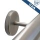 Stainless steel balustrade handrail V2A grain 240 ground 200 cm (2000mm) round end cap - 2 brackets undivided