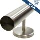 Stainless steel balustrade handrail V2A grain 240 ground 200 cm (2000mm) round end cap - 2 brackets undivided