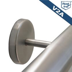 Stainless steel balustrade handrail V2A grain 240 ground up to 6000mm / 6 metres 2900 mm - 3 brackets divided Round