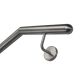 Stainless steel handrail, angled V2A Staircase handrail, polished  linke Wand 42,4 oben halbrund 500-1000