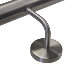 Stainless steel handrail, angled V2A Staircase handrail, polished  linke Wand 42,4 oben halbrund 1001-1500