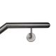 Stainless steel handrail, angled V2A Staircase handrail, polished  linke Wand 42,4 oben halbrund 1001-1500