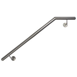 Stainless steel handrail, angled V2A Staircase handrail, polished  linke Wand 42,4 oben halbrund 4001-4500