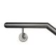 Stainless steel handrail, angled V2A Staircase handrail, polished  rechte Wand 42,4 oben halbrund 500-1000