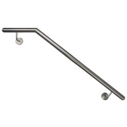 Corrimano in acciaio inox, angolare V2A Corrimano per scale, lucido  rechte Wand 42,4 oben halbrund 1001-1500