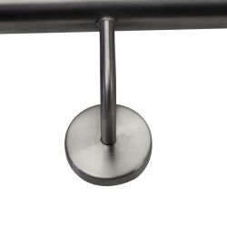 Stainless steel handrail, angled V2A Staircase handrail, polished  rechte Wand 42,4 oben und unten halbrund 2001-2500