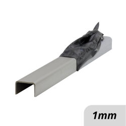 U-profile from 1mm aluminum sheet bent with visible side...