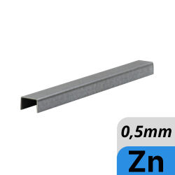 Galvanized U-profile made of 0.5mm galvanized steel sheet edged to customer size