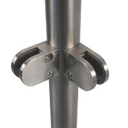 Stainless steel railing posts for glass infill Wall mounting Corner post outside corner 1100mm 8mm