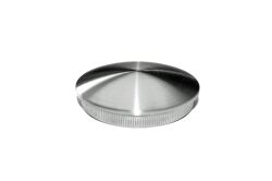 Stainless steel end cap domed 42.4x2mm with knurling...