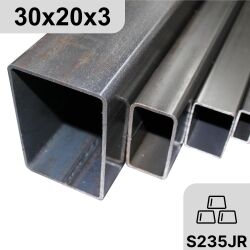30x20x3 mm Rechteckrohr Vierkantrohr Stahl Profilrohr...