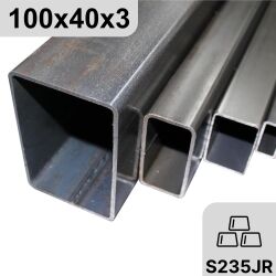 100x40x3 mm Rechteckrohr Vierkantrohr Stahl Profilrohr...