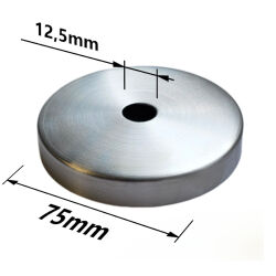 Rosette stainless steel V2A grinded for 12mm round steel