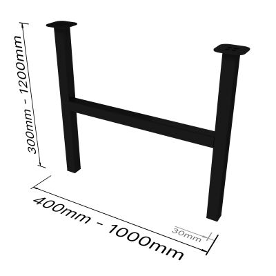 Hannah tafel runner, H50 gemaakt van poeder-coated staal in zwart (RAL 9005)