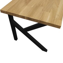 Mesa kufe Konrad - K60 de acero en polvo en negro (RAL 9005)