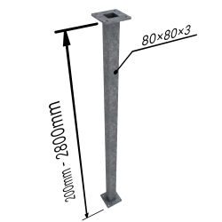 Galvanized support with open end plates made of 80x80x3...
