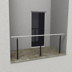 RG01 - Stainless steel railings with post in black