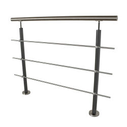 RG01 - Stainless steel railing with 3 filler bars and posts in Anthracite