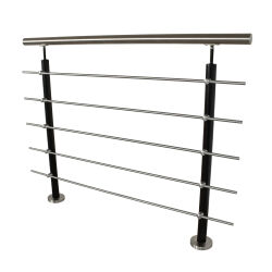 RG01 - Stainless steel railings over corner with optional powder coating of posts