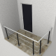 RG01 - Stainless steel railings over corner with 2 filling rods and posts in black