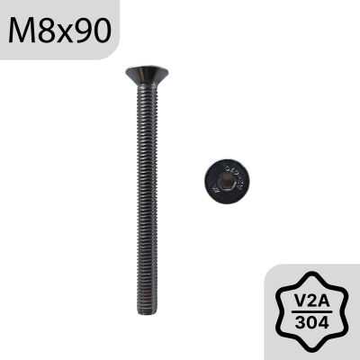 M8x90 Senkkopfschaube with stainless steel hexagon socket according to ISO 10642