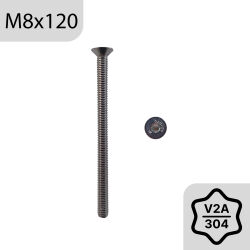 M8x120 countersunk head screw with stainless steel...