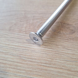 M8x120 countersunk head screw with stainless steel hexagon socket according to ISO 10642