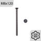 M8x120 countersunk head screw with stainless steel hexagon socket according to ISO 10642